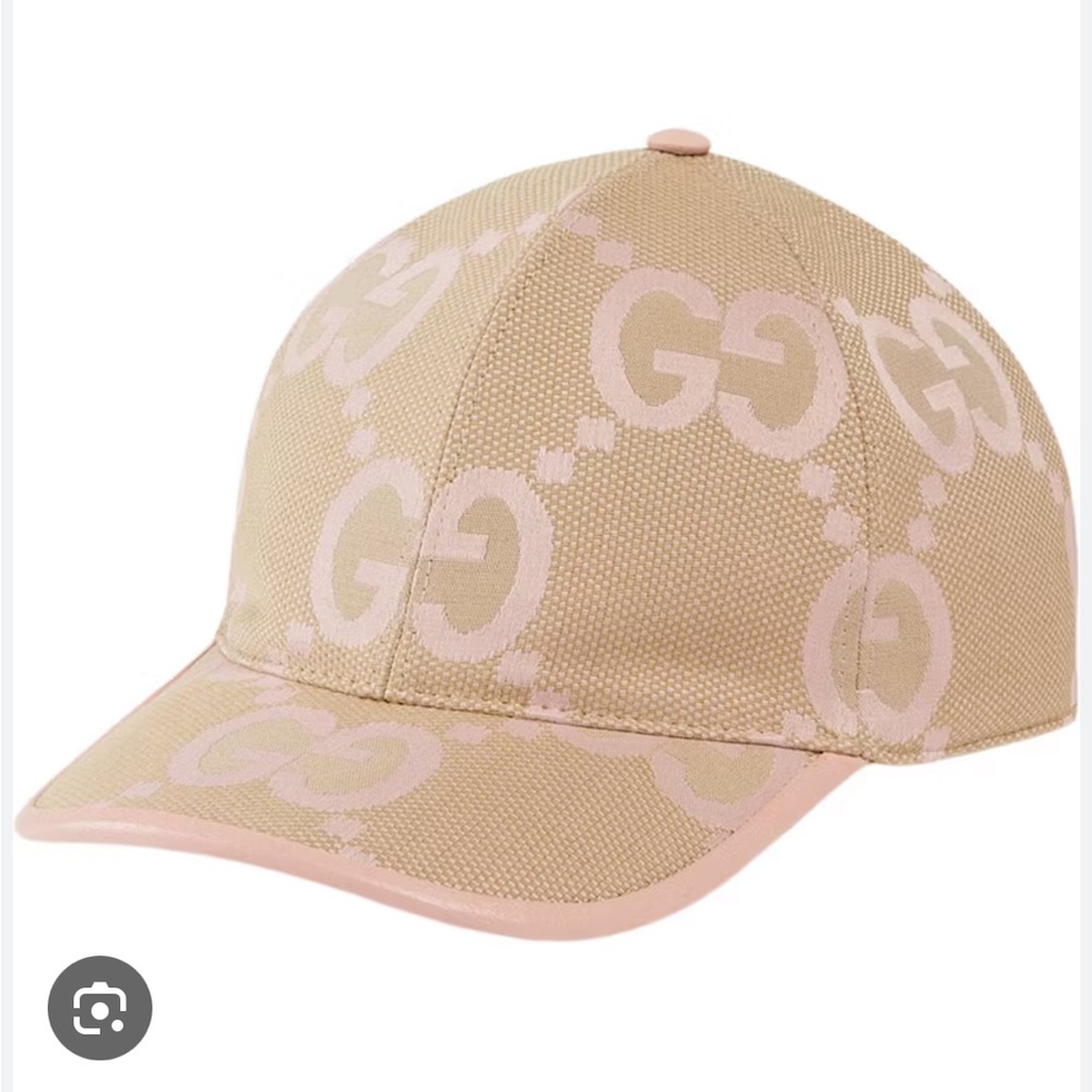 Gucci Jumbo GG Baseball Hat rose pink and beige Size M